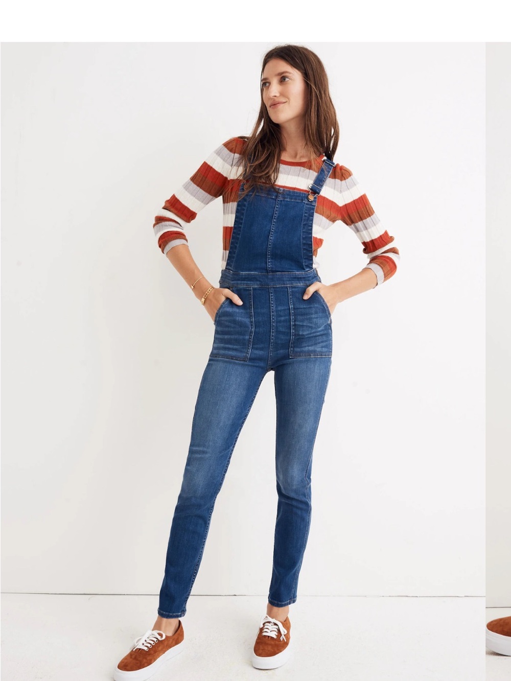 Madewell Slim Fit Indigo Blue Denim Overalls Women Med M